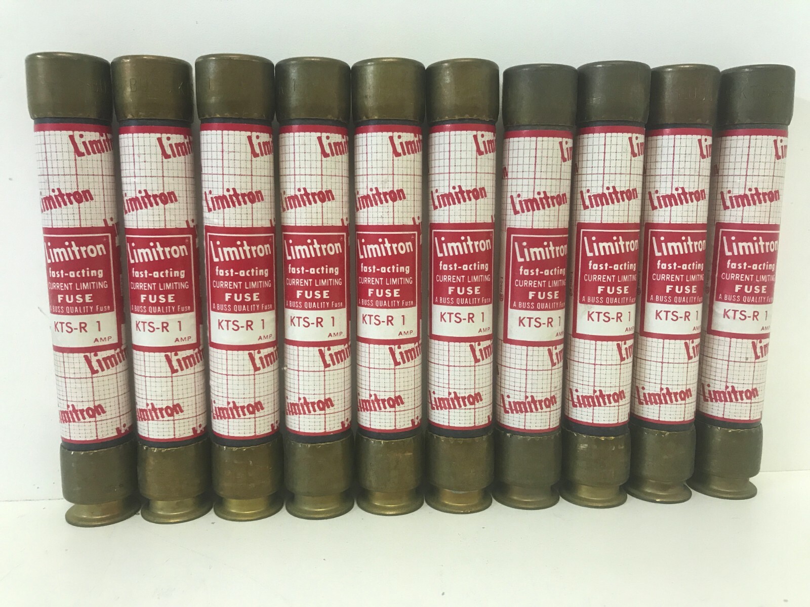 LOT OF (10) NEW OLD STOCK! BUSSMANN LIMITRON 1A 600V RK1 FUSES KTS-R 1