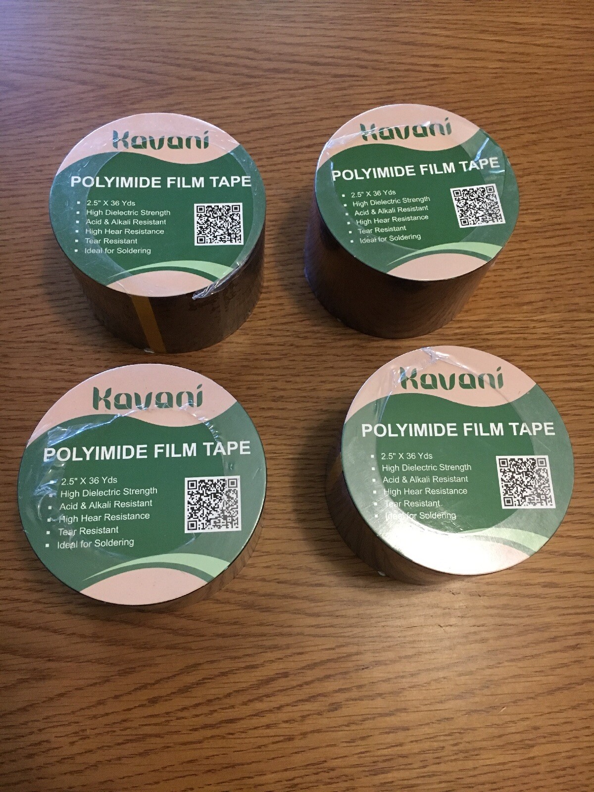 4 pcs Kapton Polyimide Tape Polyimide Film 2.5″ x 36 Yards 4 pack