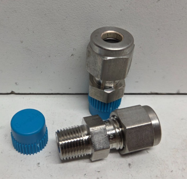 LOT OF 2 NEW NO BOX! SWAGELOK 1/4″ TUBE OD X 1/8″ MNPT CONNECTORS SS-400-1-2