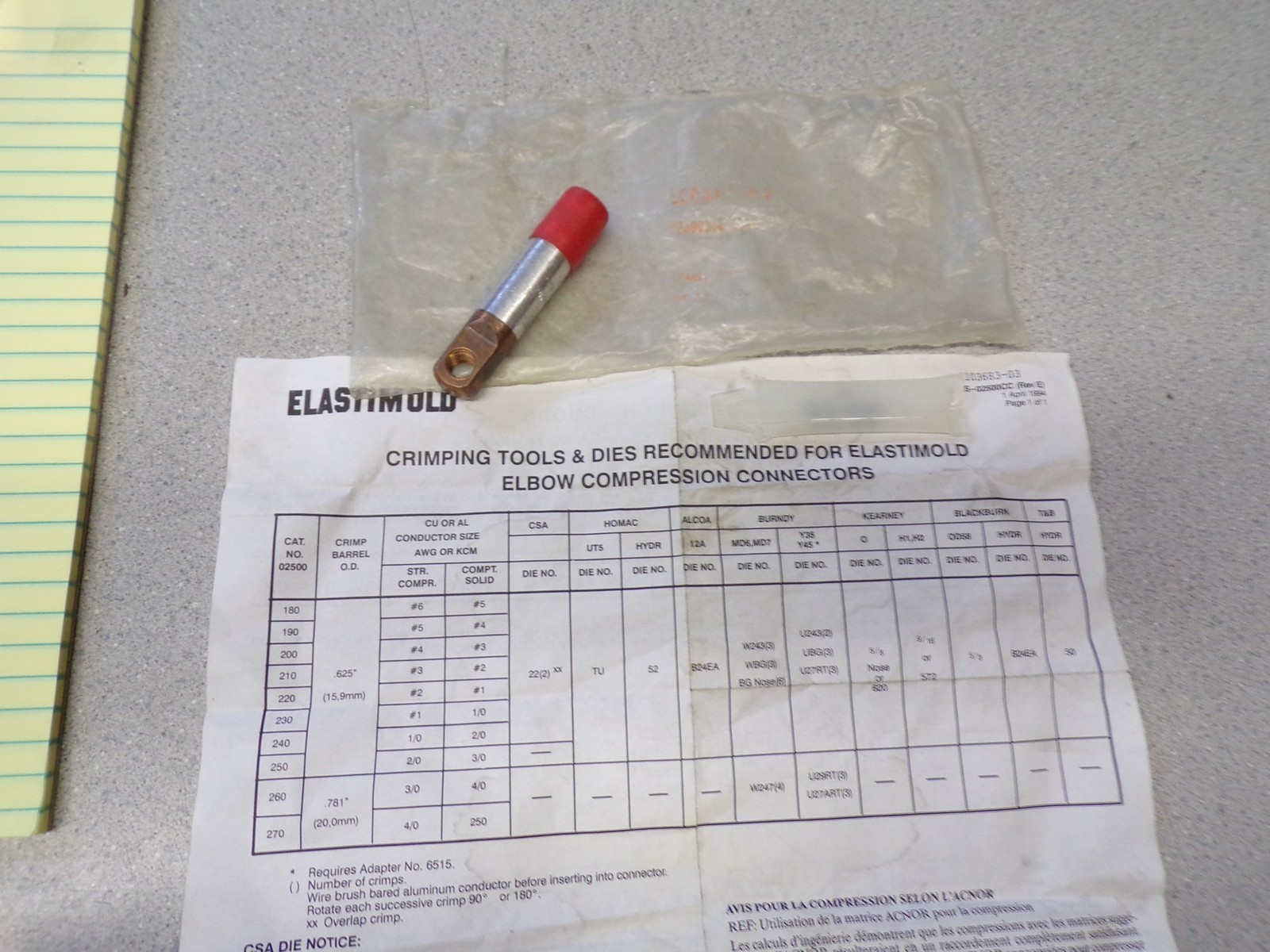 NEW Elastimold 1103683-03 Elbow Compression Connectors *FREE SHIPPING*