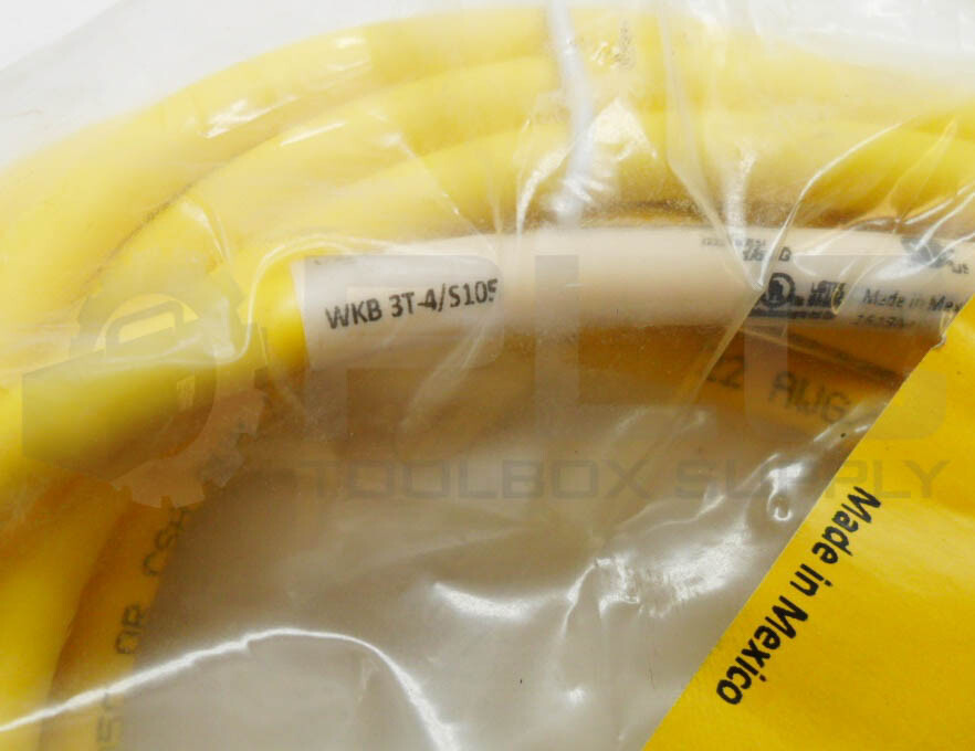 SEALED NEW TURCK WKB 3T-4/S105 CORDSET CABLE ASSEMBLY 250V 4A 4M U2223