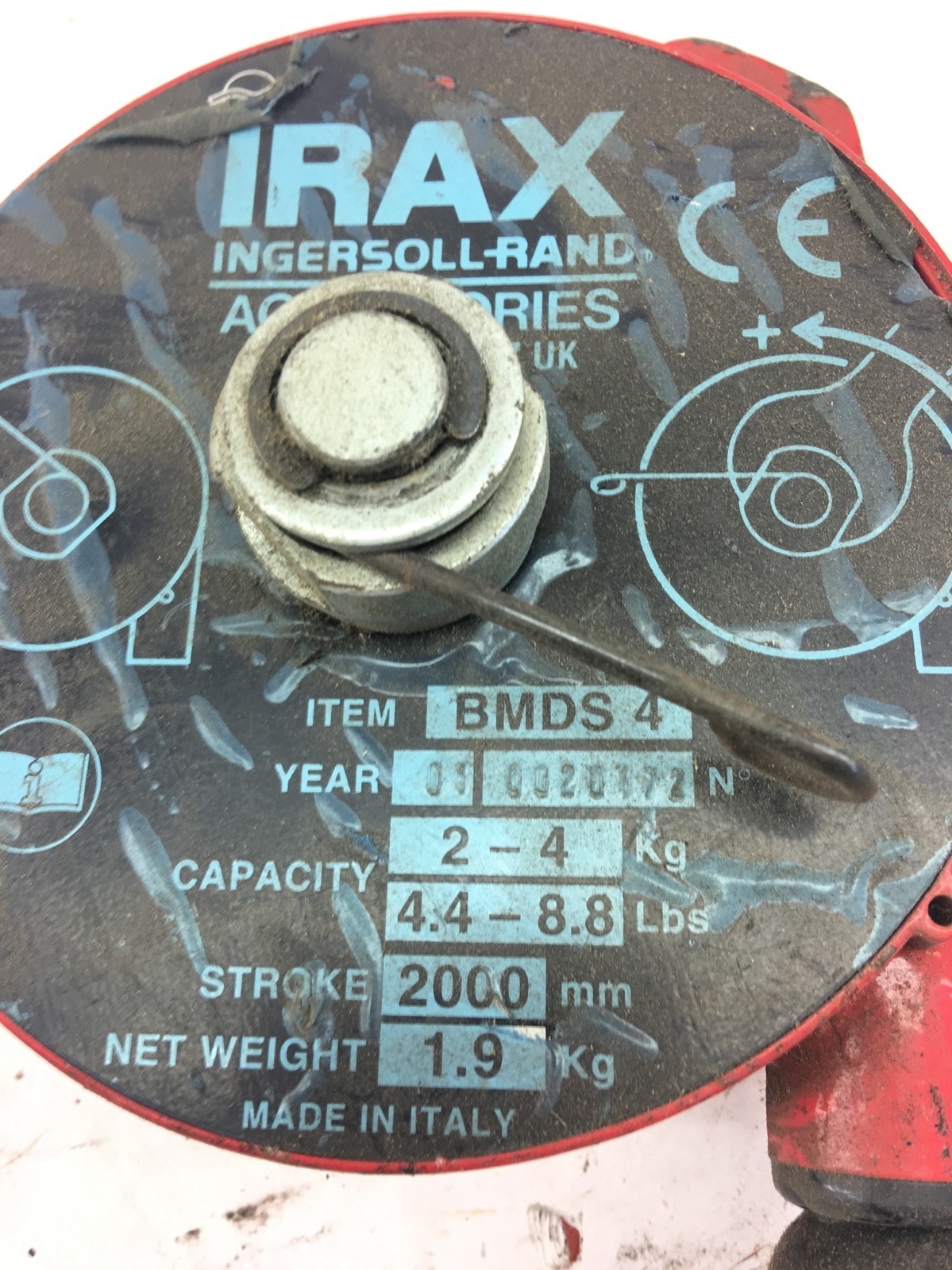 USED Ingresoll Rand BMDS 4 BALANCER 4.4-8.8 Lb Retractable Cable, RED,, B354