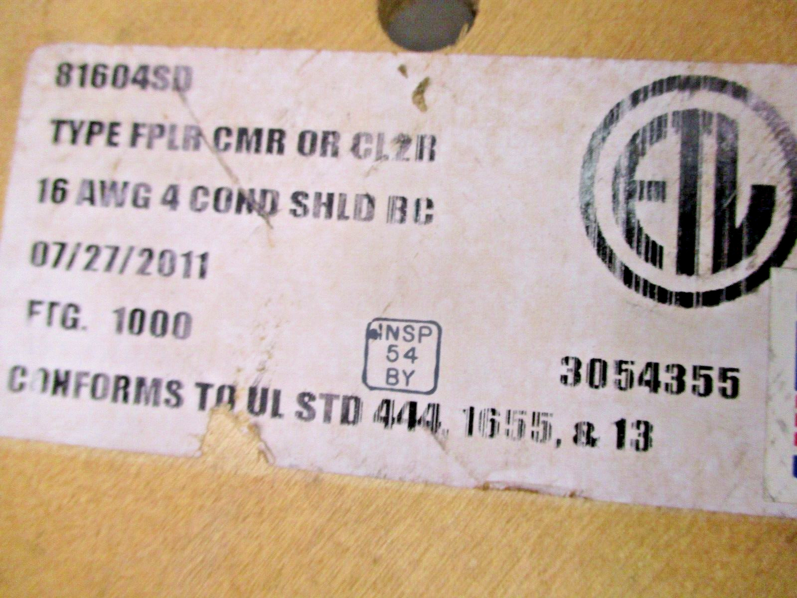 16 AWG 4C Shielded Riser Fire Alarm Cable Type FPLR CMR CL2R A5953LR