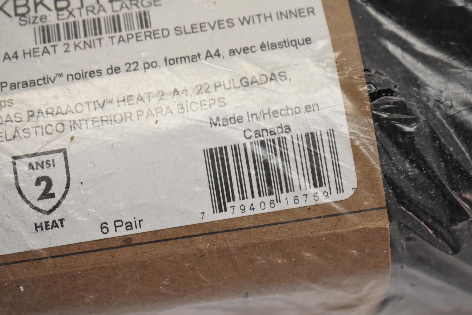 6 Pairs Superior Glove KBKB1T22-XL Protective Sleeves 22in A4 Heat 2 XL Black