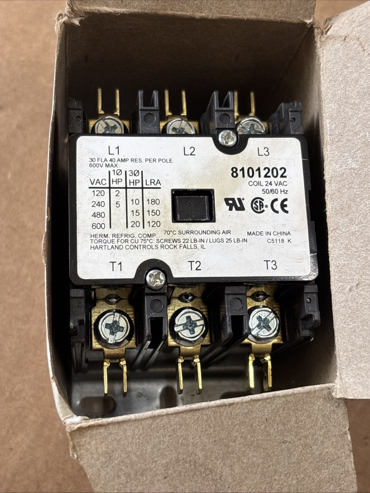 CONTACTOR 3P 30/40A 24V 810-1202 for Frymaster 810-1202