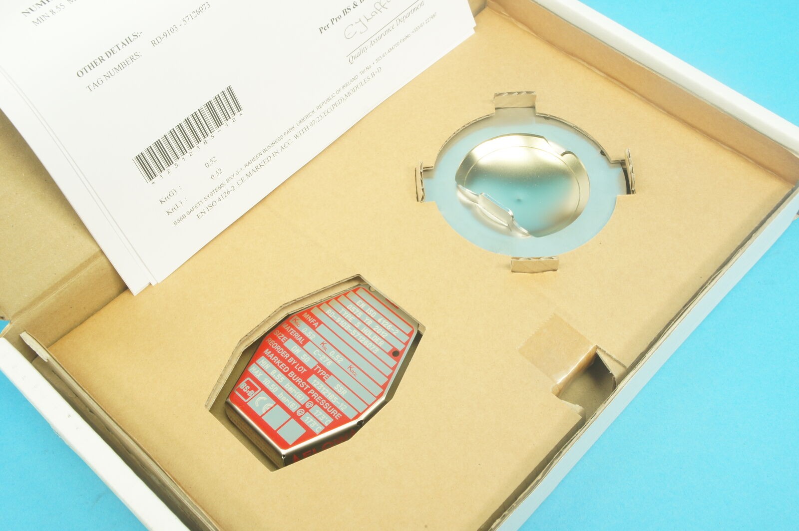 BS&B 12312185-12 SSR break disk 2in.(2″)/DN50 HASTC-276,8.55-10.50bar(G)@173°C