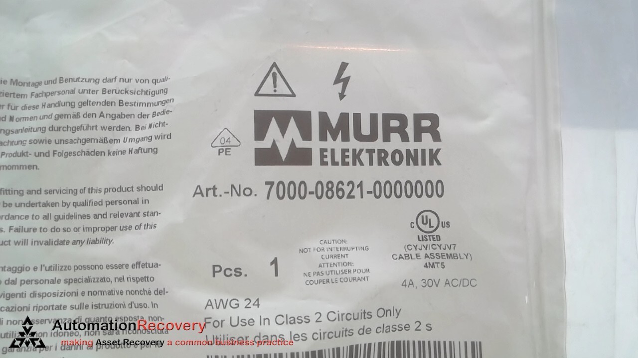 MURR ELEKTRONIK 7000-08621-0000000, SCREW TERMINAL, NEW #311151