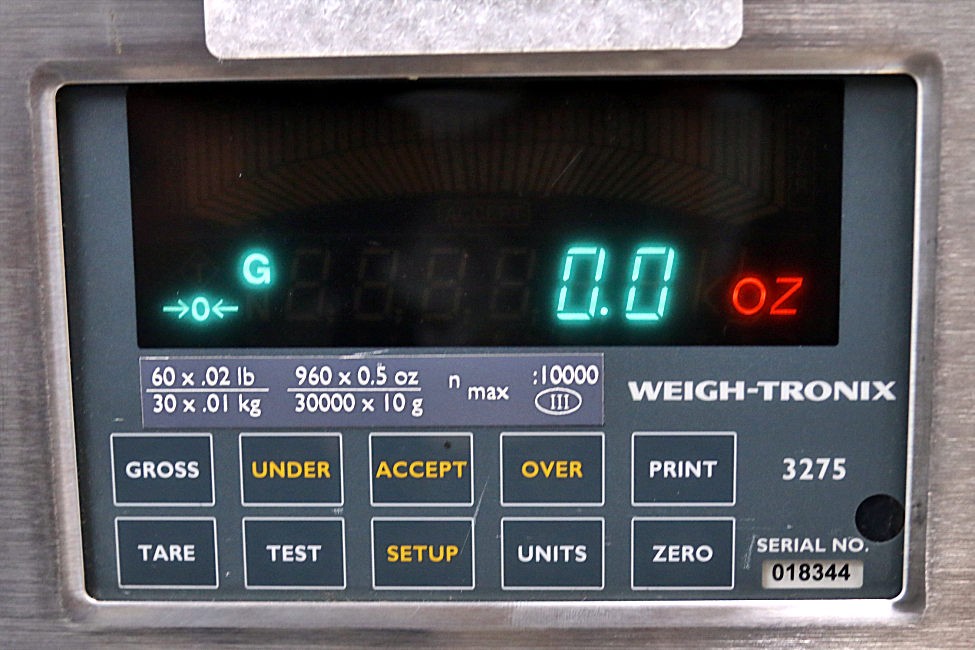 Avery Weigh-tronix 3275 Checkweigher 60lb x .02 960oz x .5 30kg x .01 w/ Stand