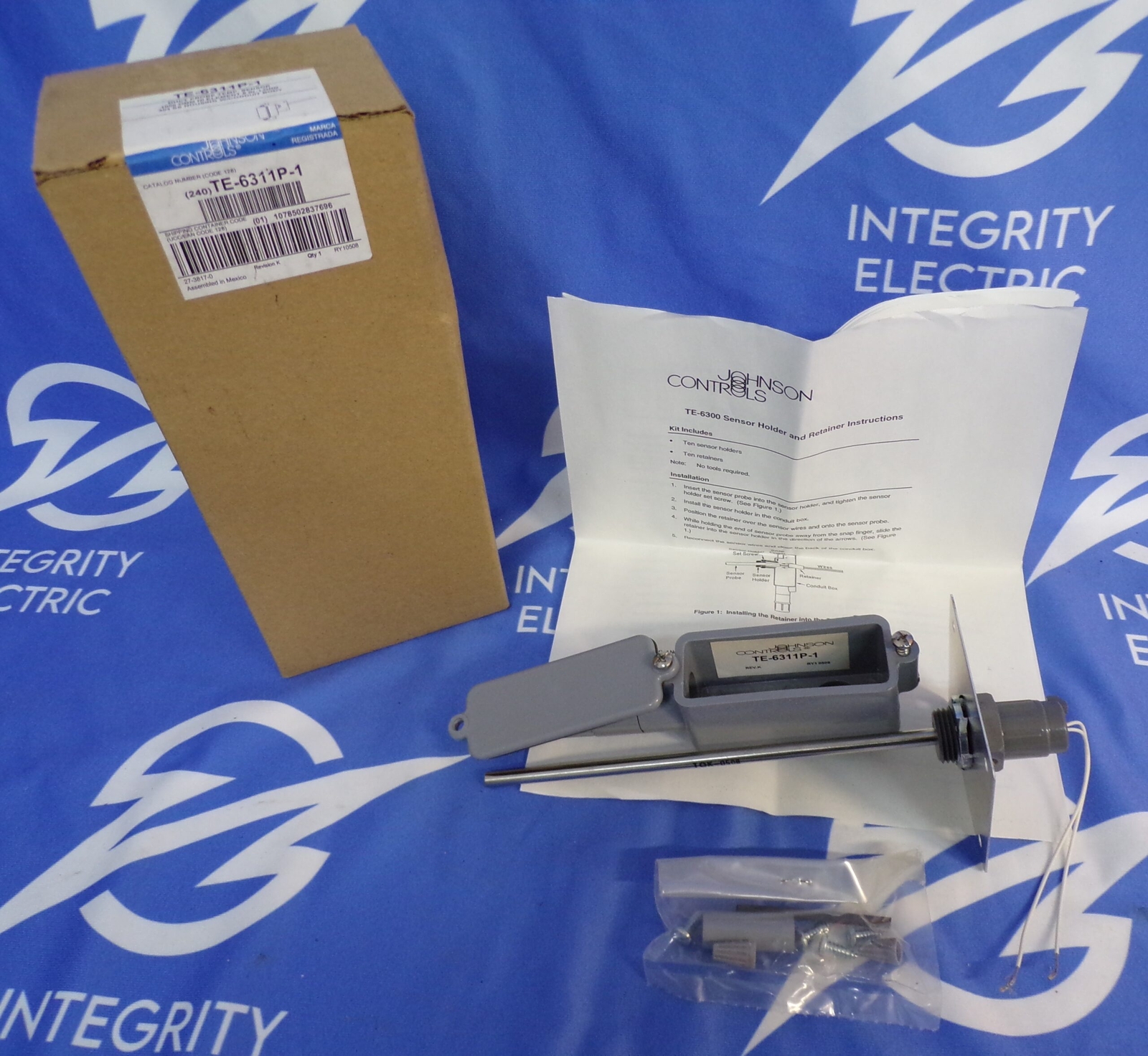 JOHNSON CONTROLS DUCT PROBE TEMPERATURE SENSOR TE-6311P-1 1000OHM 1YR WARRANTY
