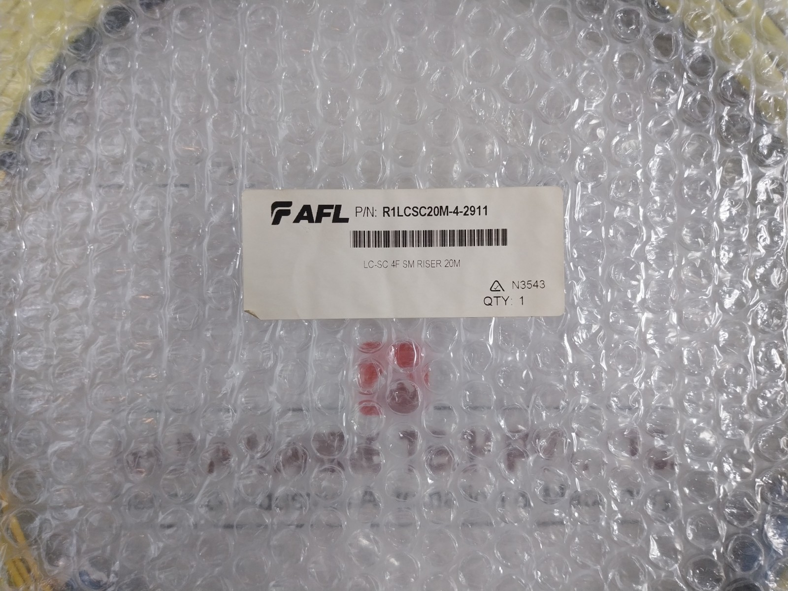 AFL R1LCSC20M-4-2911 Duplex Single Mode Fiber Optic Patch Cable 20M