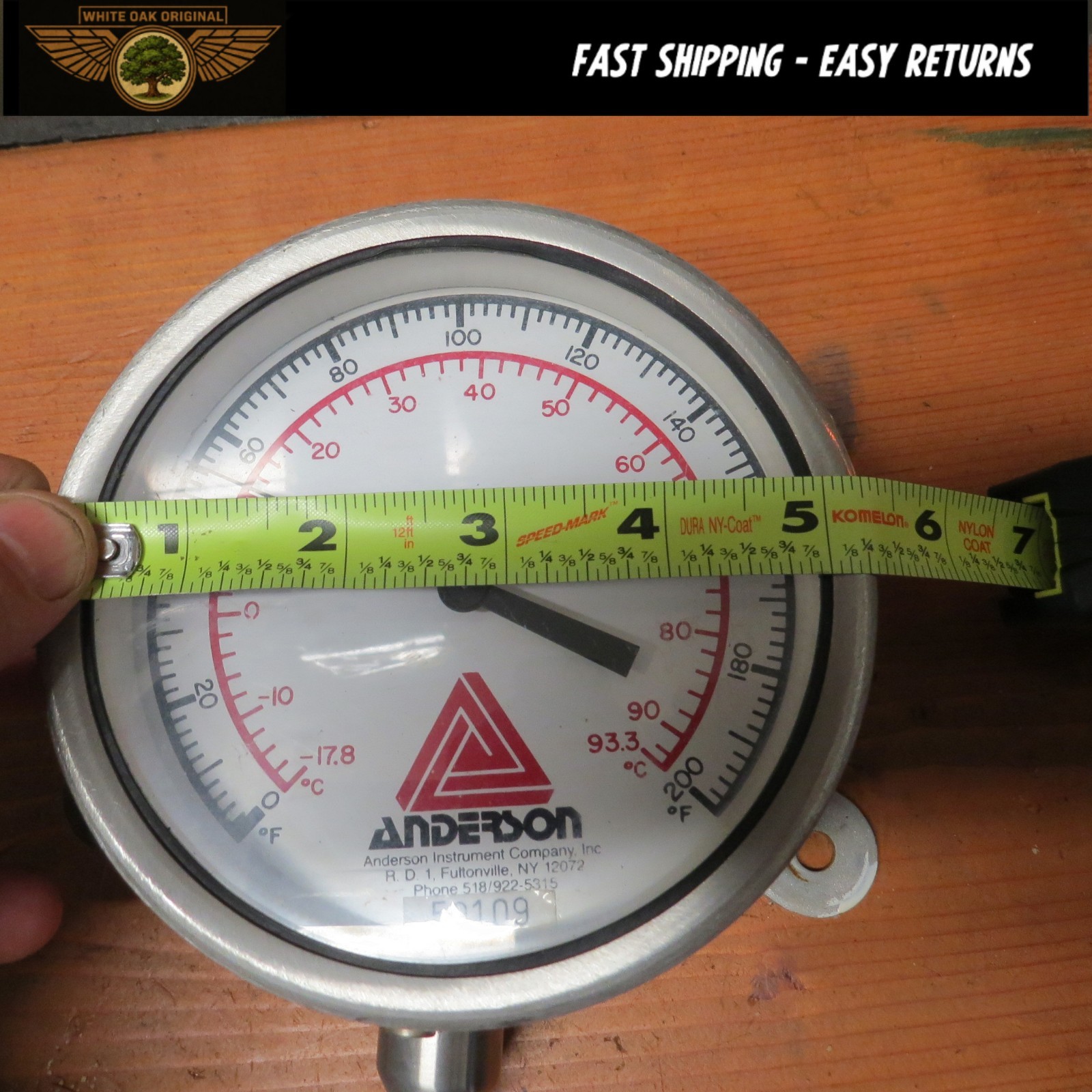 Anderson Temperature Gauge 200 DEGREE 5 1/4″ WITH 10′ LEAD AND 12″ PROBE