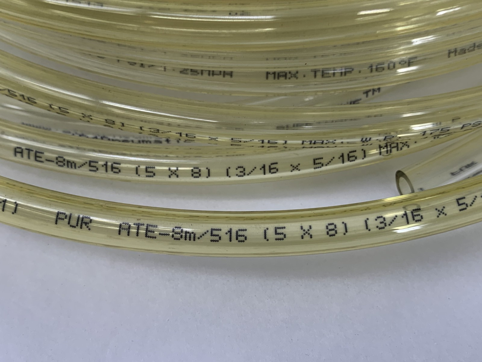 ATP 111513 Surethane Polyurethane Plastic Tubing PUR 8m OD x 3/16″ ID 100 feet