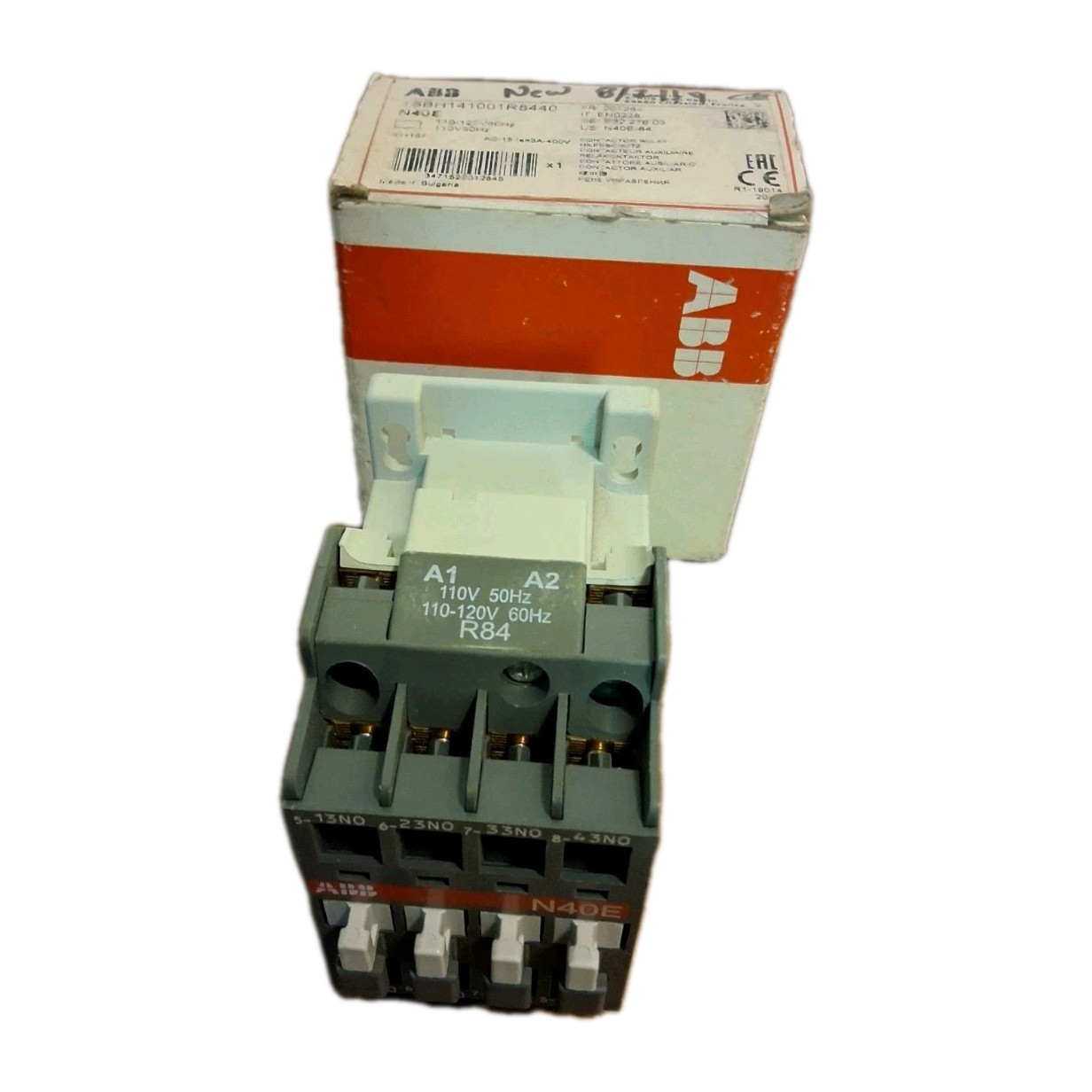 ABB 1SBH141001R8440 N40E Contactor Relay 110-120V60Hz 110V50Hz Made In Bulgaria