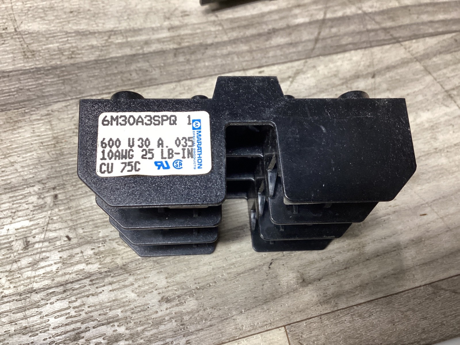 LOT OF 4 Marathon 6M30A3SPQ1 3-Pole Fuse Holder 30A 600V #118N145