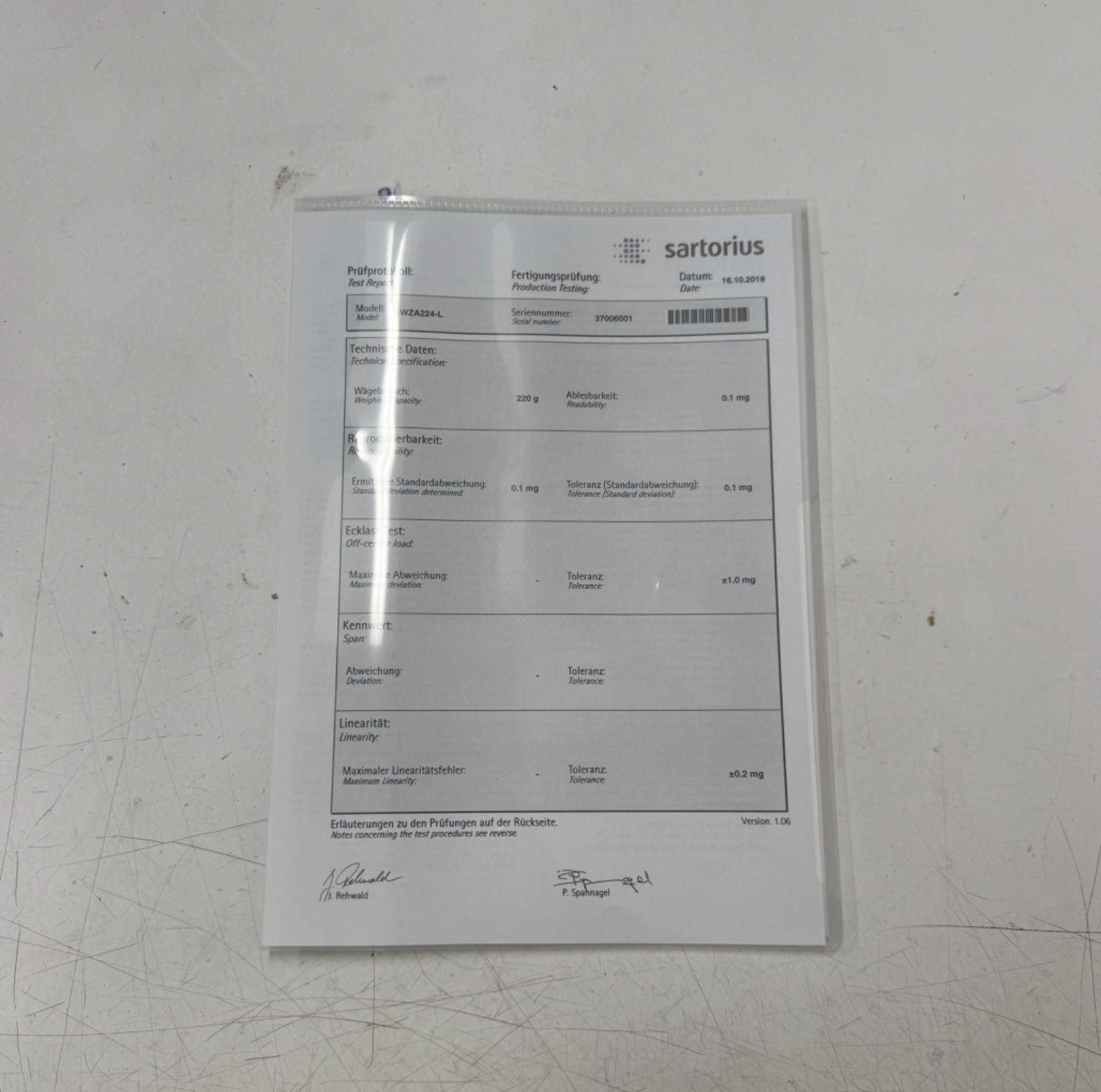 WZA224-L SARTORIUS LAB INSTRUMENTS GMBH New