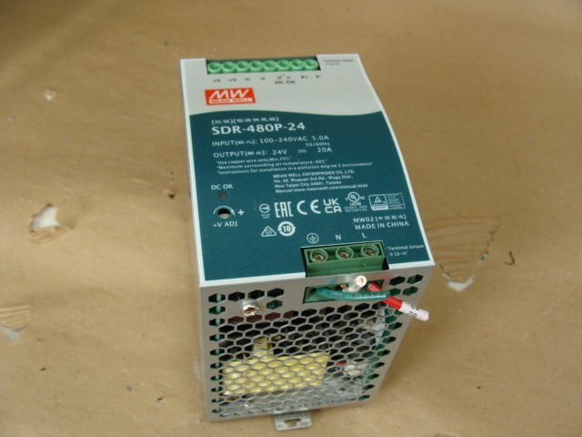 MEAN WELL INDUSTRIAL POWER SUPPLY SDR-480P-24 100-240VAC 5.0A