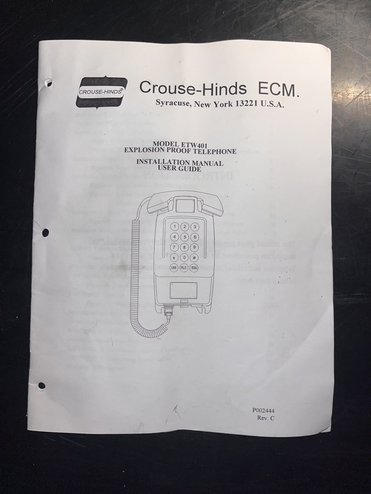 Crouse-Hinds ETW401 Explosion-Proof Wall-Mount Telephone