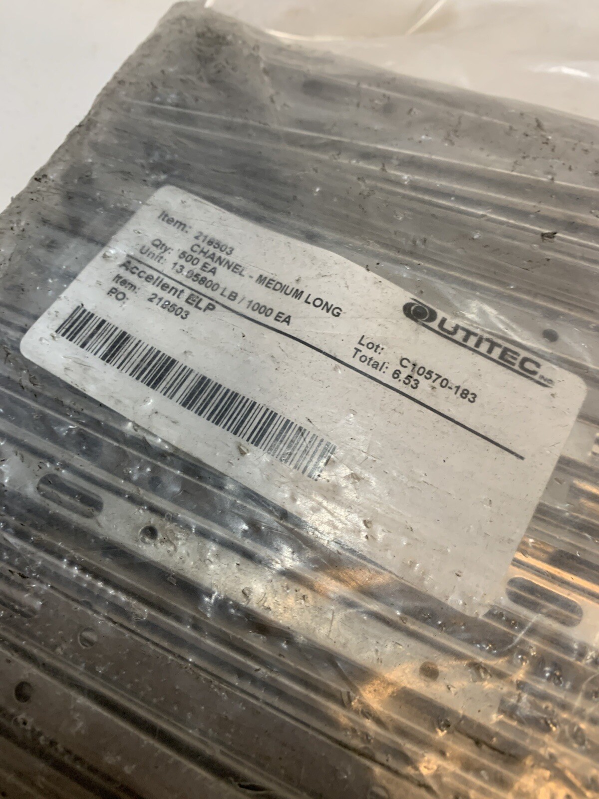 500 Pack of Utitec 218503 Channels – Medium Long 6.53 Accellent ELP C10570-183