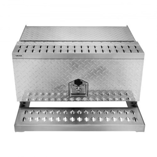 Semi-Truck Step Tool Box, 30″ x 29.5″ x 15.8″ Heavy Duty Aluminum Diamond Plate