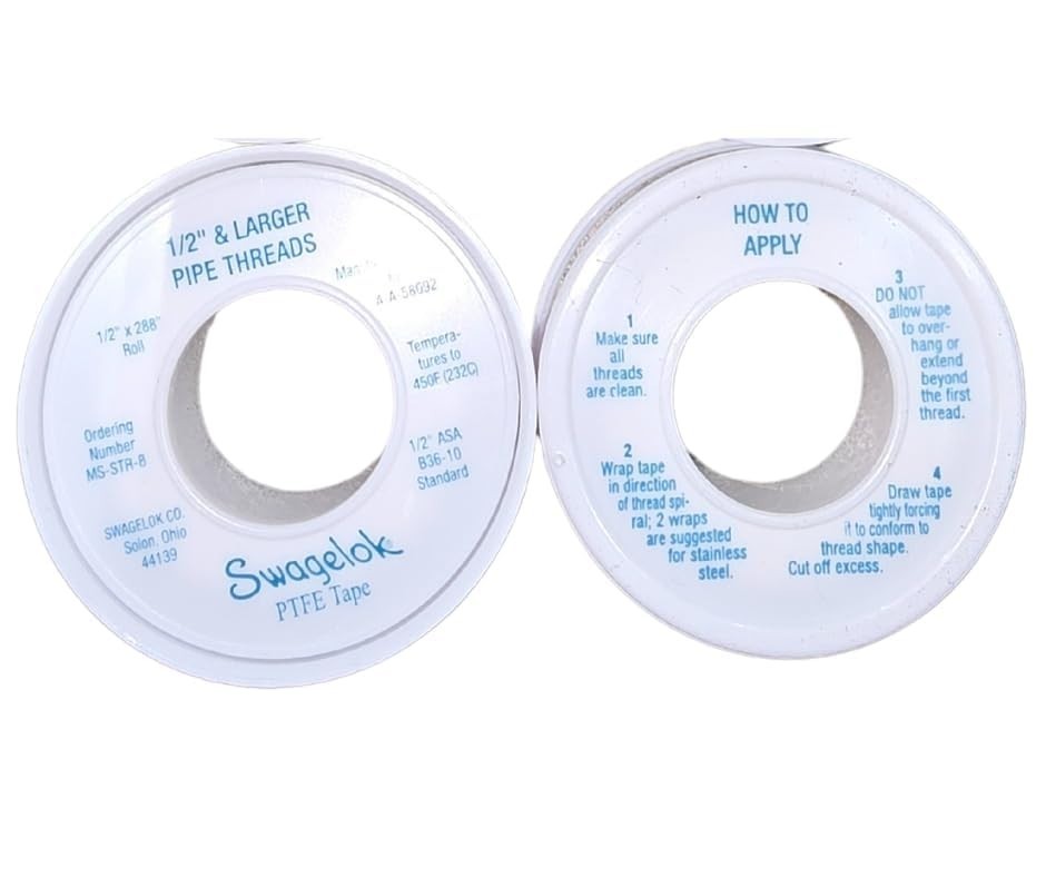MS-STR-8 Swagelok PTFE Tape Thread Sealant 1/2 in x 288 in 10-Pack 450F NPT