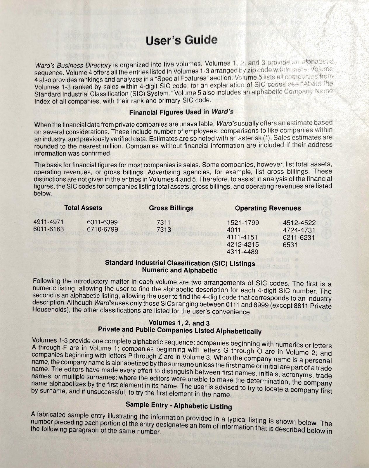 Ward’s Business Directory~ U.S. Private & Public Companies 1994 Vol. I Alpha A-F
