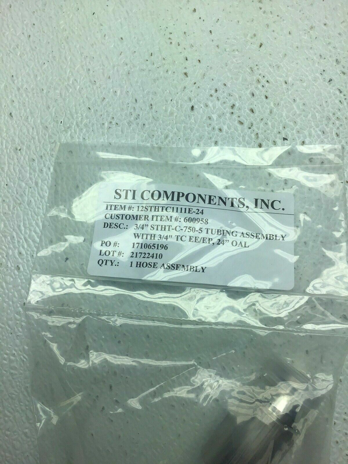 SEALED STI COMPONENTS 3/4″ STHT-C-750-5 TUBING ASSEMBLY /W 3/4″ TC EE/EP 24″-OAL