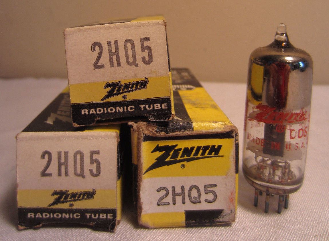Lot Of 3 Zenith 2HQ5 Radionic Electronic Tubes In Boxes NOS