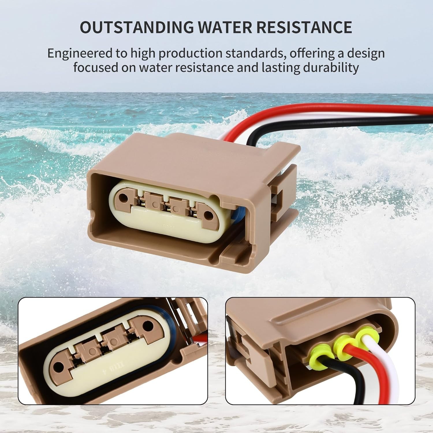 2-Pack Turn Signal Socket Pigtail Connector with Wire Harness Compatible with Fo