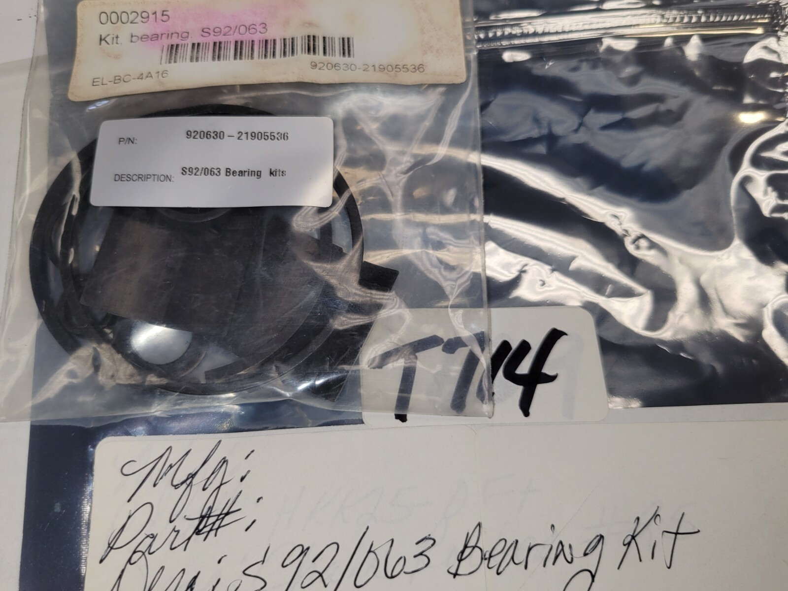 BRAY PNEUMATIC ACTUATOR KIT 920630-21905536 KIT BEARING S92/063
