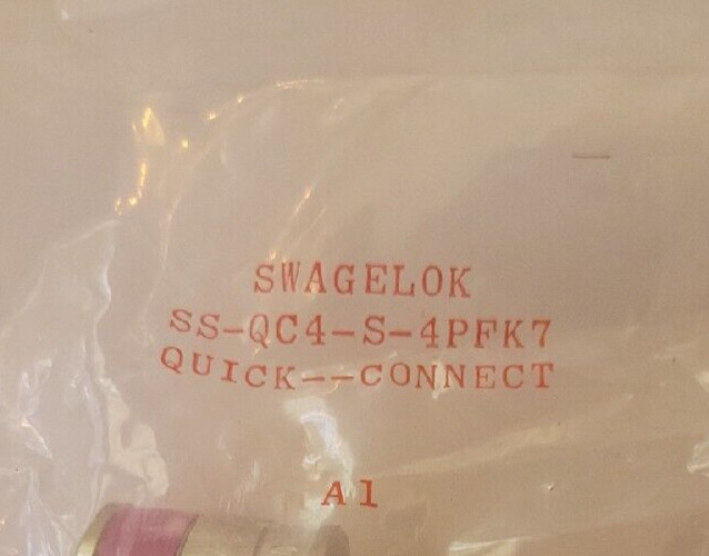 GENUINE Swagelok SS-QC4-S-4PFK7 Quick Connect FREE SHIPPING