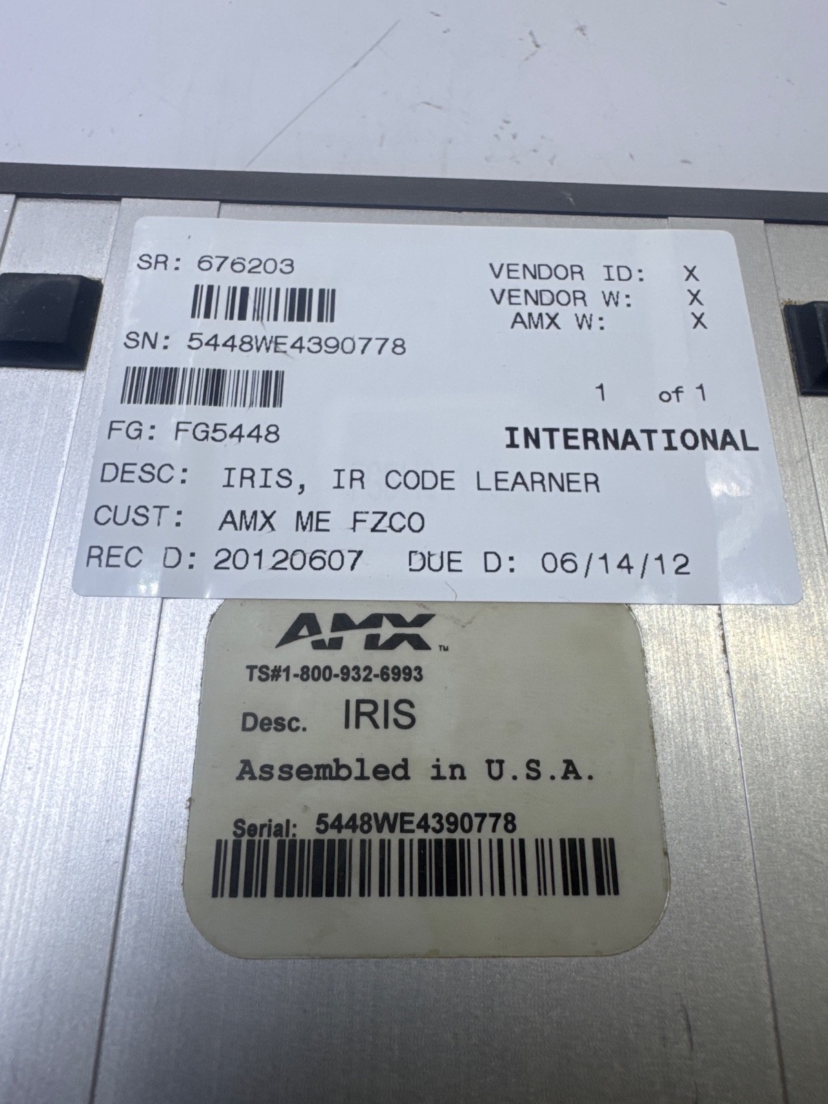AMX IRIS FG5448 Infrared Capture Unit