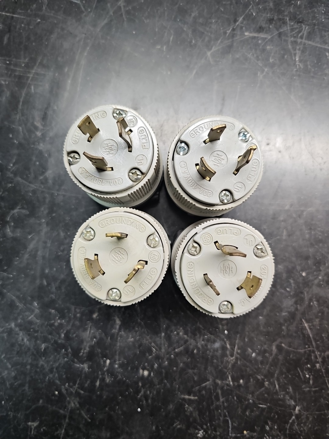 Lot 4 H&H Arrow Hart Grounding Plug 20A 480 VAC