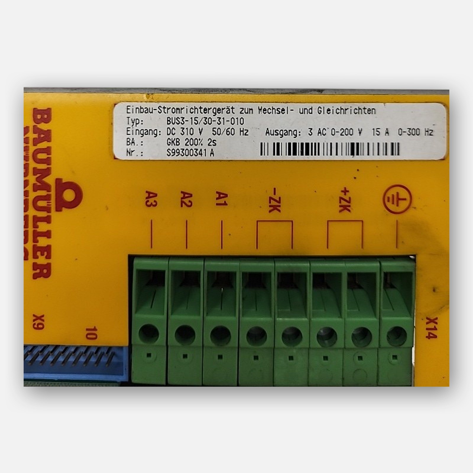 BAUMULLER NURNBERG BUS3-15/30-31-010 SERVO DRIVE DC 310V, 15A