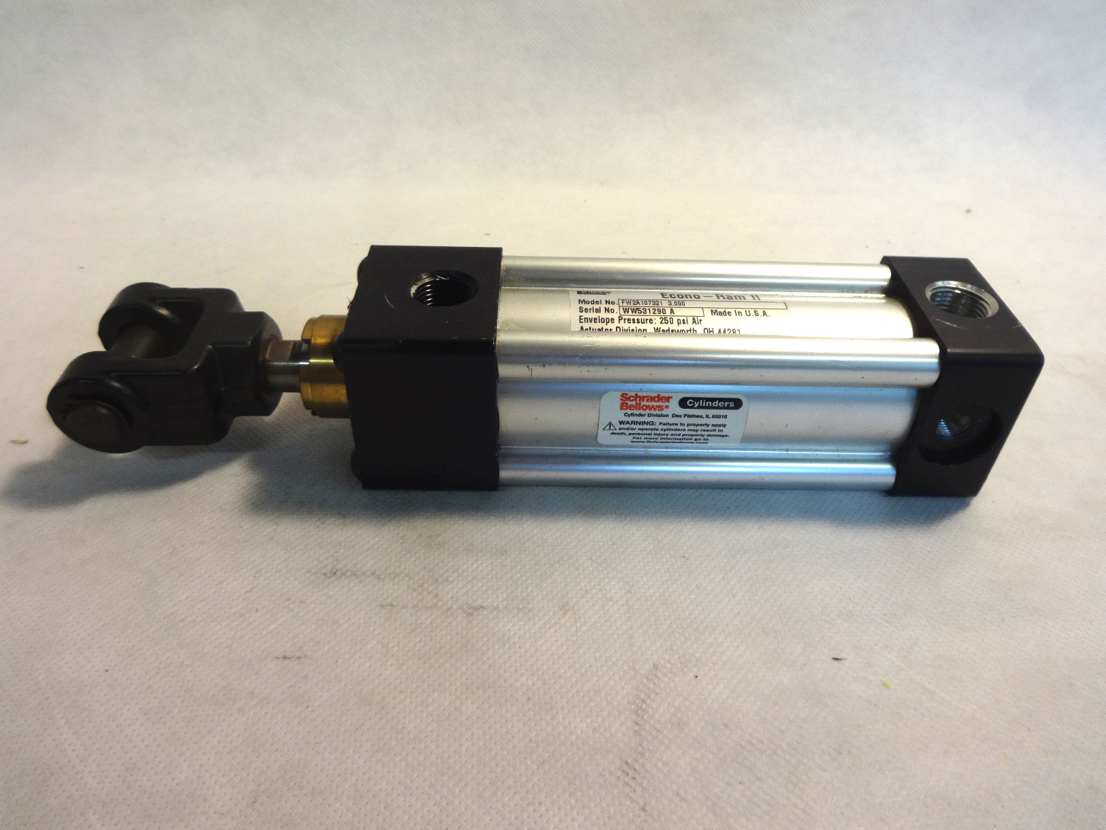 NEW SCHRADER BELLOWS ECONO-RAM II MODEL FW2A107321-3.000 CYLINDER