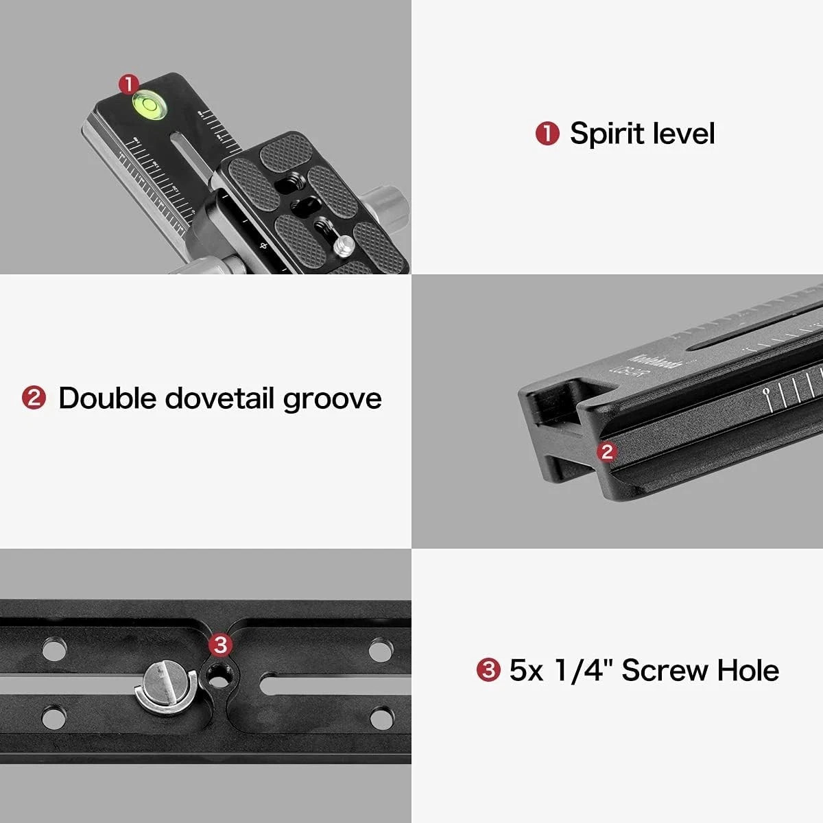 240mm Professional Rail Nodal Slide Metal Quick Release Clamp,Dual Dovetail C…