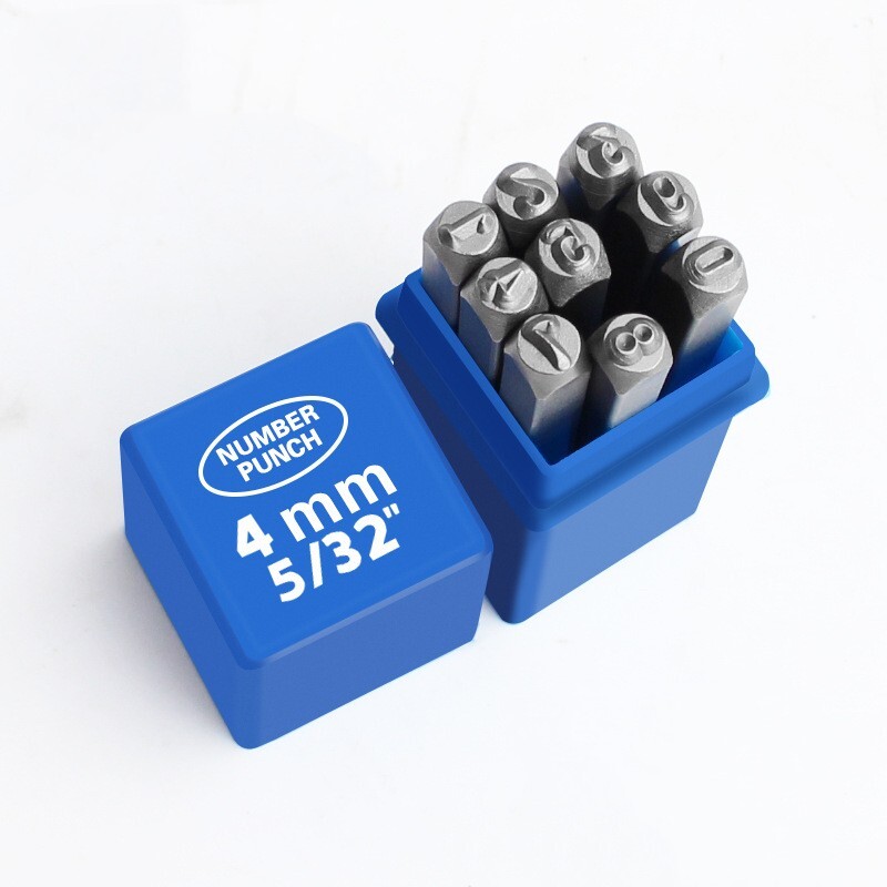 Number Metal Stamp Set, 5/32″ 4mm, Digital 0 to 9, Steel Numbers Punch Set