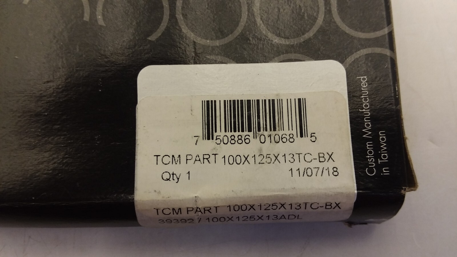 TCM 100X125X13TC-BX METRIC OIL SEAL 100MM SHAFT 125MM OD 13MM WIDTH NIB