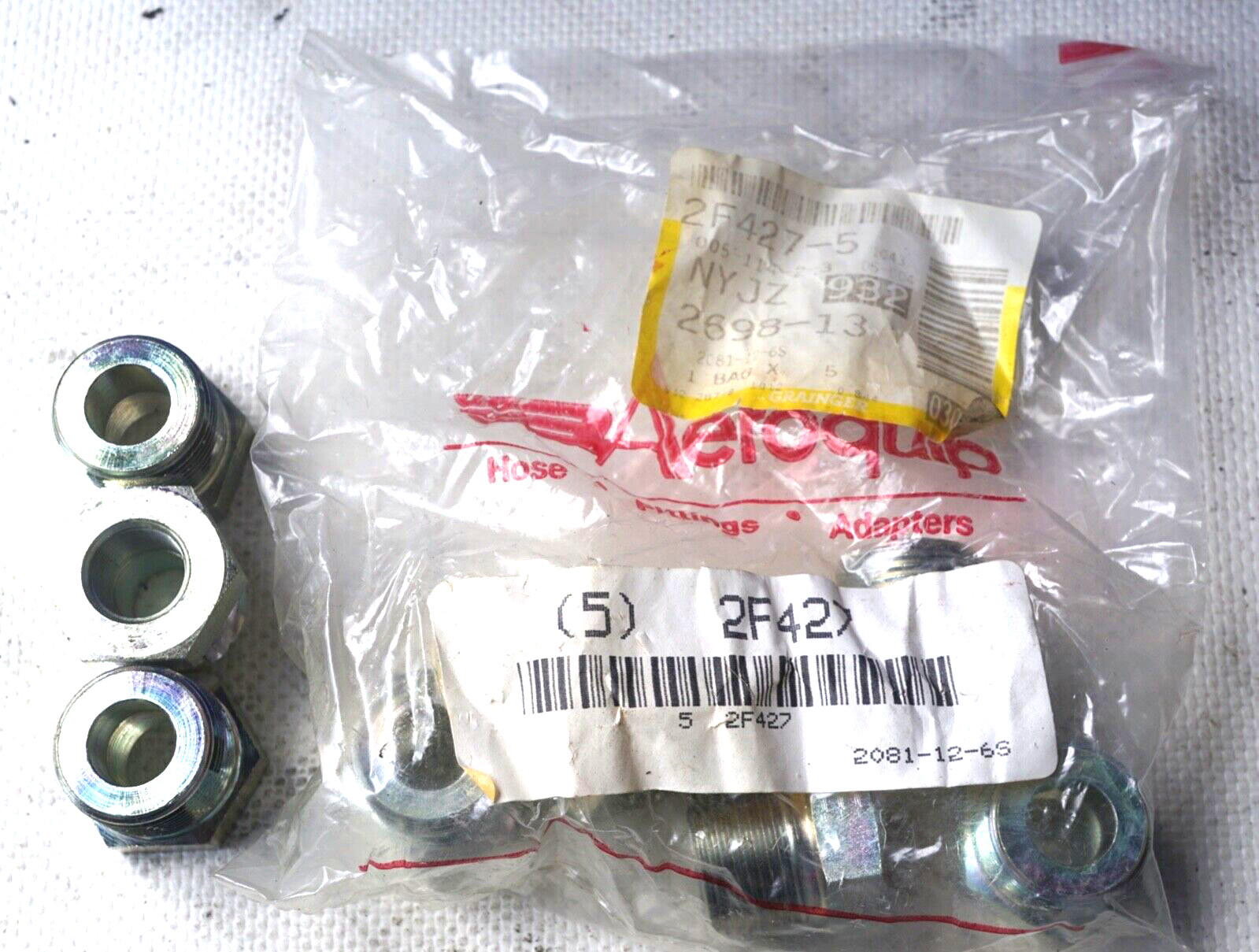 Aeroquip Hydraulic Hose Adapters(8) 3/4 x 3/8 Male x Female, NPTF x NPTF 2F427