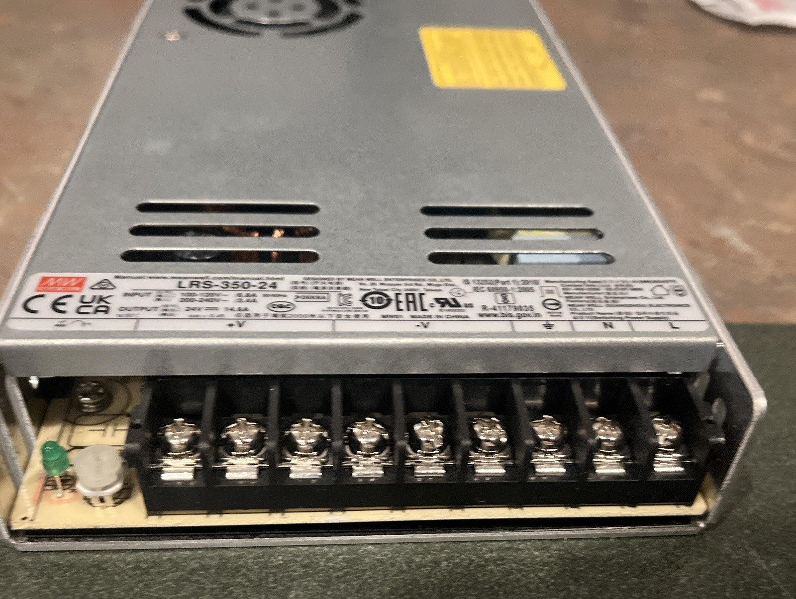Mean Well LRS-350-24 AC/DC Power Supply – 3 Outputs – 24V@14.6A