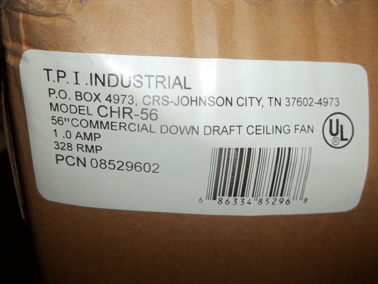 TPI CHR-56 56″ COMMERCIAL DOWN DRAFT CEILING FAN 1.0A 329RPM GARAGE SHOP (17)