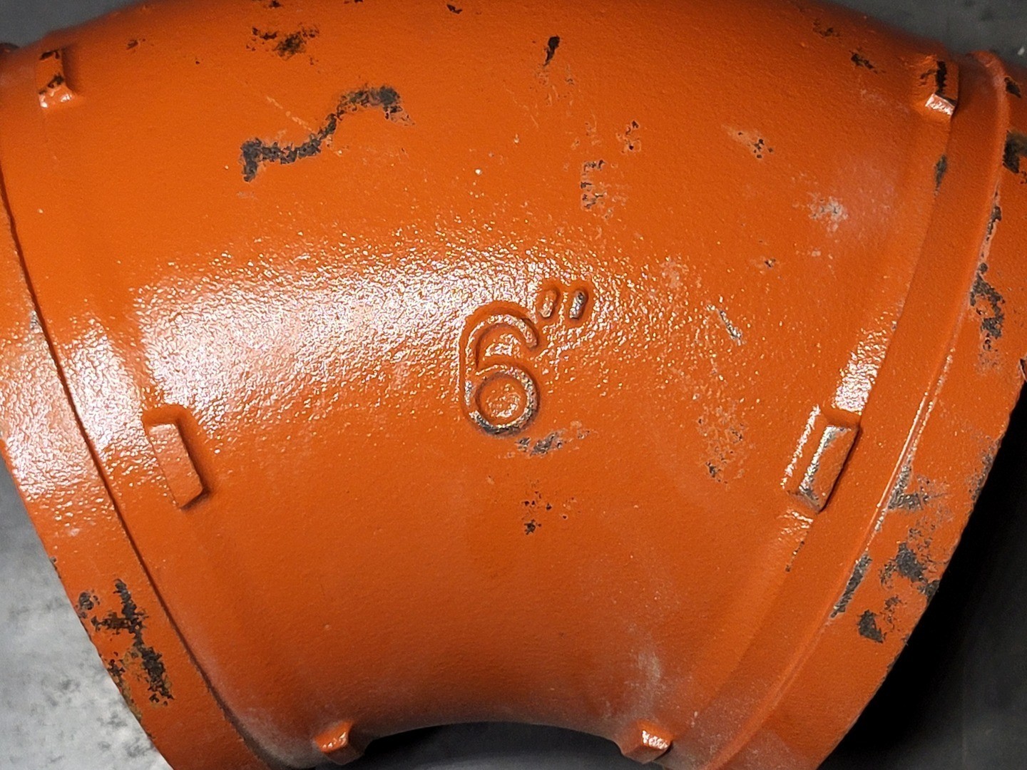 SURPLUS NEW SHURJOINT 7111 6″ Grooved 45° Elbow Fitting, Ptd. Orange – Parts