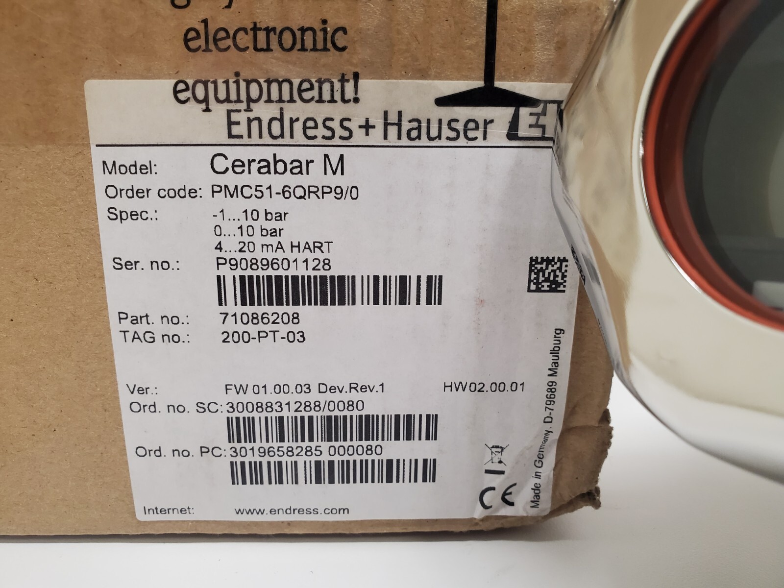 NEW IN BOX! ENDRESS+HAUSER CERABAR M PRESSURE TRANSMITTER PMC51-6QRP9/0