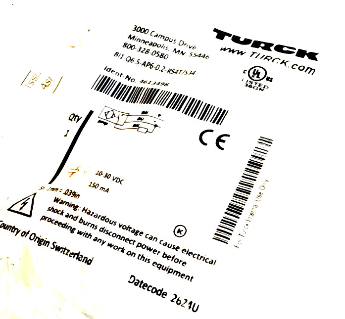 NEW TURCK BI1-Q6.5-AP6-0.2-RS4T/S34 SENSOR 4613498 BI1Q65AP602RS4TS34