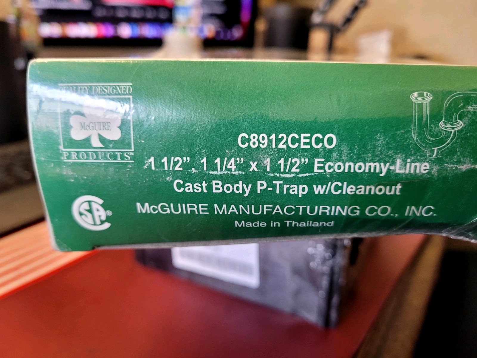 NEW McGuire 8912CECO 1-1/2″ 1-1/4″ X 1-1/2″ Cast BODY P-Trap W/CLEANOUT (C287)