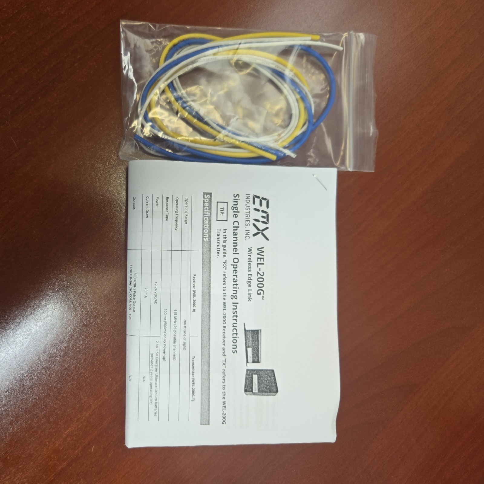EMX WEL-200R Overhead Door Wireless Edge Link Receiver 12-24V