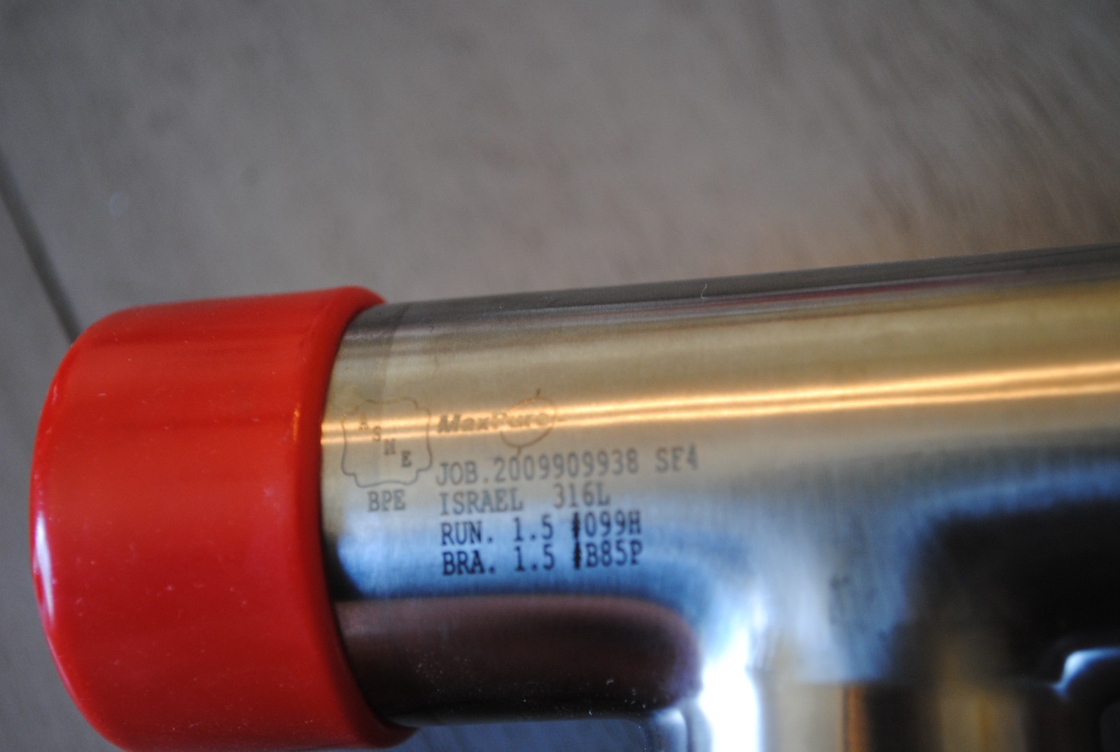 ASME MAXPURE JOB 2009909938 SF4 Israel 316L RUN 1.5 #099H BRA 1.5 #B85P NOS FS
