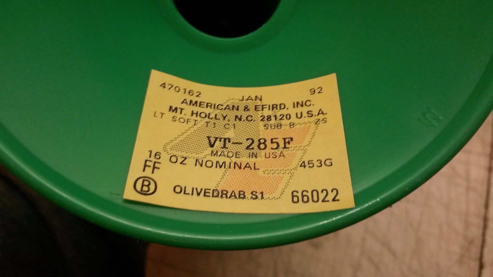 NOS Olive Drab Military Thread 16-oz VT-285 REV-F 66022 polyester Type 1 Class 1