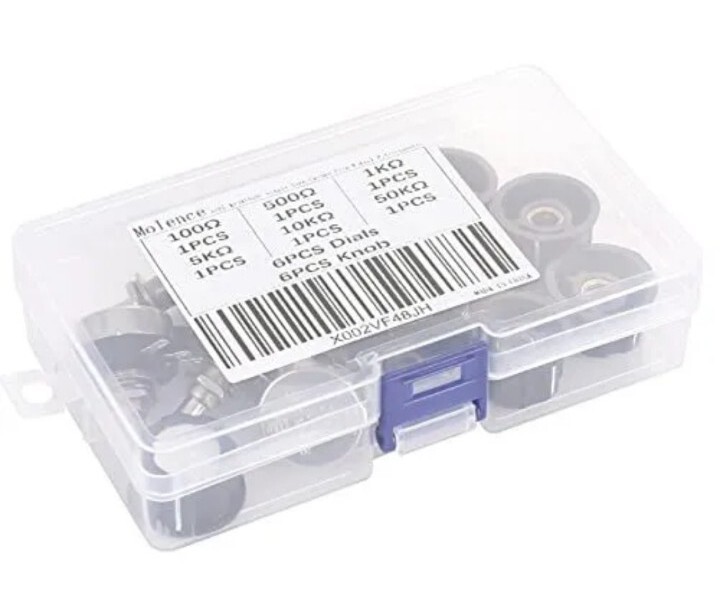 Molence 6PCS RV24YN20S Single Turn Carbon Film Rotary Potentiometer Kit 100 5…