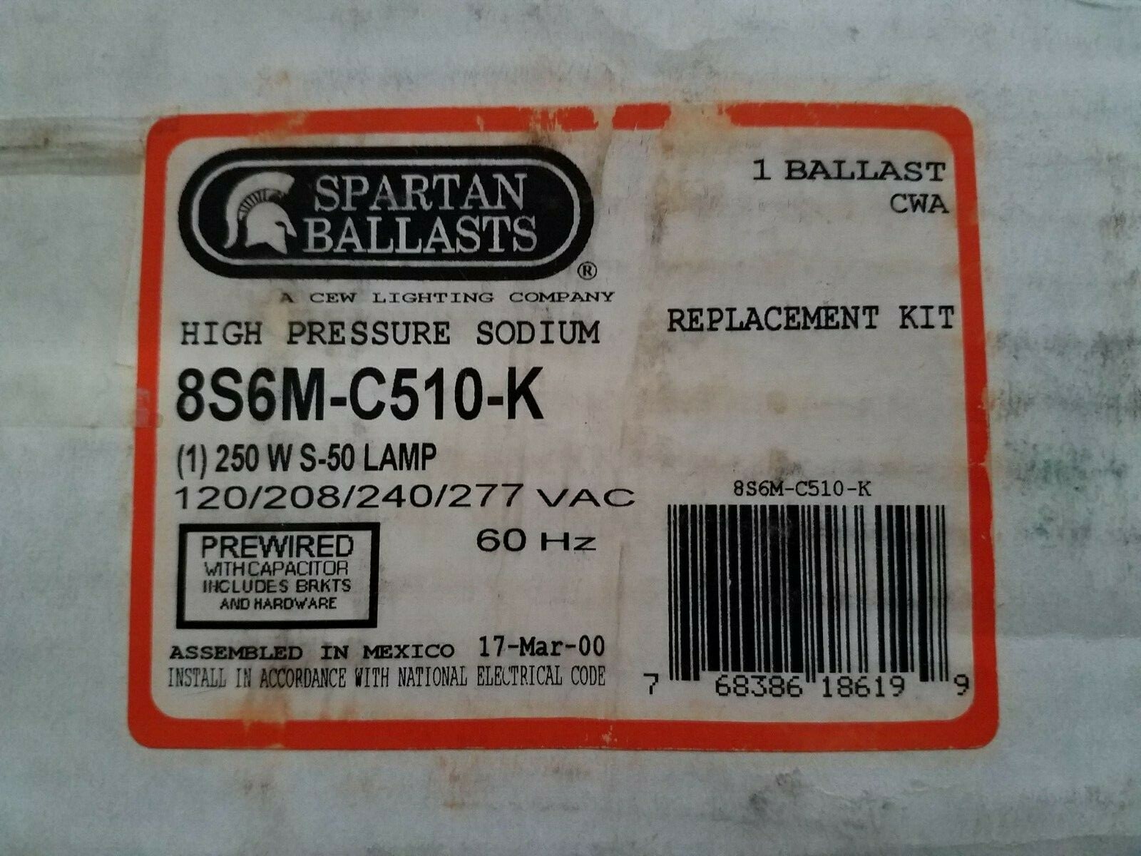 SPARTAN 8S6M-C510-K HID BALLAST REPLACEMENT KIT (49)