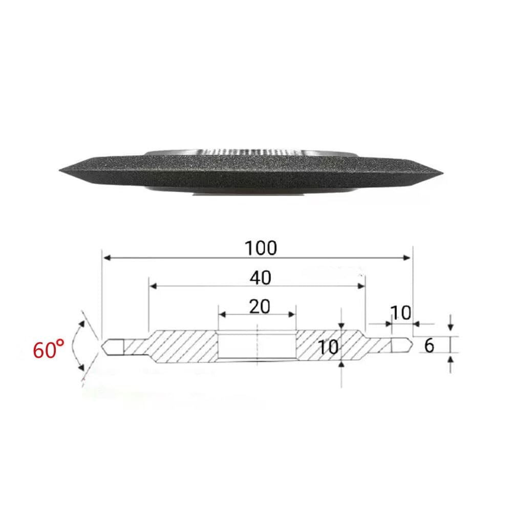 Diamond Grinding Wheel, 4 Inch, V-Shaped Groove, 60 Degree, Electroplated Abr…